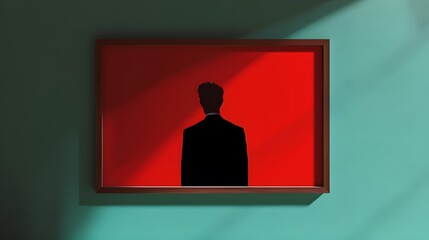 Poster - Iconic movie poster redesigned in a minimalist fashion within a wooden frame AI generated illustration
