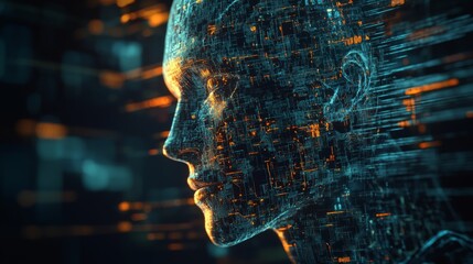 Poster - Digital Portrait: A Fusion of Technology and Humanity.