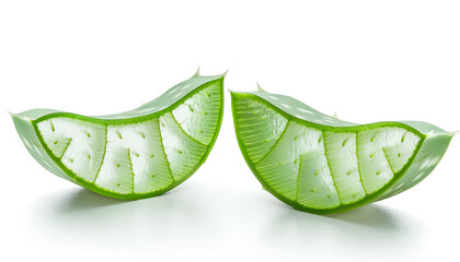 Wall Mural - Aloe vera, slice, isolated on white background, clipping path, full depth of field