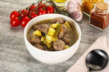 Poster - Soup with meatball and potato