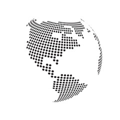Poster - Big Black and White Transparent Spotted Earth Globe Design - Global Business, Technology, Globalisation Concept, Vector Design Template - Isolated on White Background