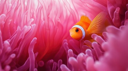 Clownfish Hiding in an Anemone