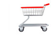 © Rolando - Empty Shopping Cart with Red Accents on White Background, black friday