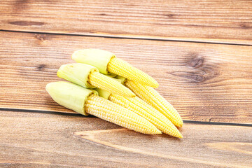 Small young baby corn heap