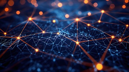 Poster - Macro shot of connecting global networks on a digital device AI generated illustration