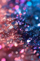 Wall Mural - Macro shot of crystal-like cosmetic glitter AI generated illustration