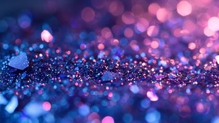 Poster - Macro shot of crystal-like cosmetic glitter AI generated illustration