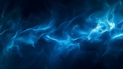 Fototapete - Manifestation of ethereal light in a dark blue and black backdrop AI generated illustration