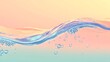 © Darunee - Flowing water with a smooth wave at the top, bubbles floating gently below against a light gradient background, creating a minimalist and calming effect