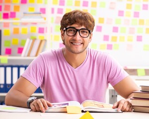 Poster - Student preparing for exams with many conflicting priorities