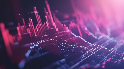 Poster - Minimalistic interpretation of stock market graphs and charts  AI generated illustration