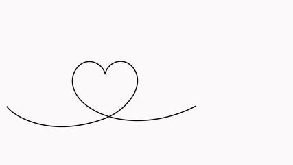 Poster - Paper airplane flight continuous line drawing animated video. Heart linear shape path animation.