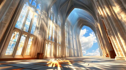 Poster - Sunbeams Through Church Windows.