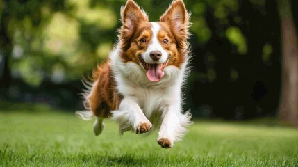 Wall Mural - The happy running dog