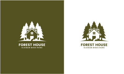 Wall Mural - A minimalist logo design for real estate, forest house, natural products and environment business and company.