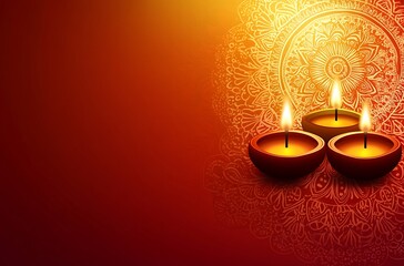 a close up of two candles with a decorative background