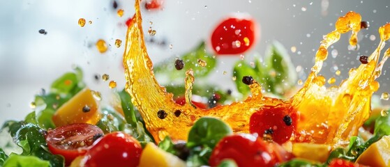 Wall Mural - Vibrant Vegetable Splash: A Culinary Kaleidoscope