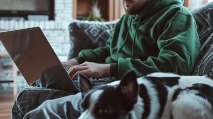 Canvas Print - The man and laptop