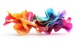 © samrit - Abstract multicolored 3D shape with vibrant, flowing geometrics, digitally generated on a clean white background
