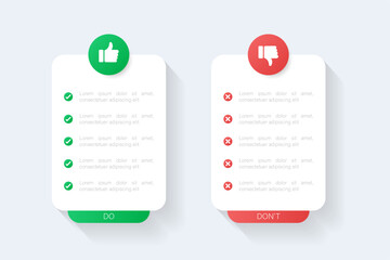 Dos and don'ts infographic. Comparison Infographic Design Template