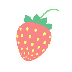 Wall Mural - Pastel colors strawberry. Flat vector illustration or icon isolated on white background.