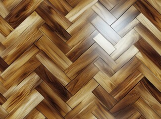 Canvas Print - Herringbone Wood Flooring Pattern in Warm Tones