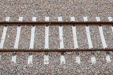 Railway tracks and stones around it.