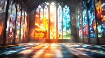 Canvas Print - Stained Glass Window Light.