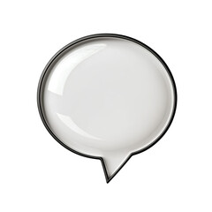 Poster - Reflective Speech Bubble Icon on Clean White Background for Communication Themes