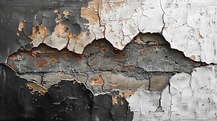 A mesmerizing glimpse through layers of weathered paint revealing aged textures on an urban wall. Generative AI