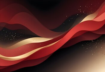 Poster - Flowing red, blue and black abstract background with soft, wavy shapes and subtle sparkles