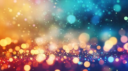 Poster - Bright, colorful bokeh lights swirl together, creating a dynamic and festive atmosphere in an urban environment during the night