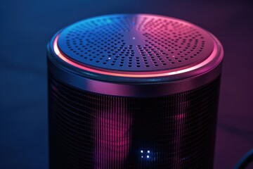 Poster - A close-up image of a speaker on a table