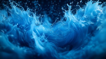 Poster - Captivating 3D Rendered Splash Forming Intricate Water Patterns