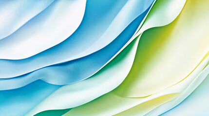 Aufkleber - Abstract Green & Blue Waves.