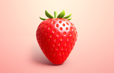 Wall Mural - 3D cartoon strawberry illustration
