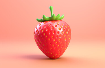 3D cartoon strawberry illustration
