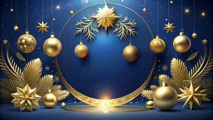 Poster - Christmas background with balls and snowflakes.
