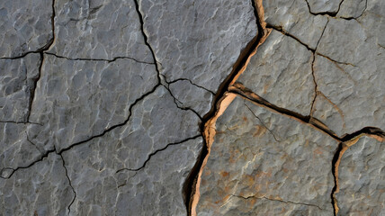 Poster - a cracked stone slab