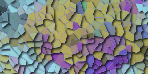 Wall Mural - Abstract Malti paper cut shadows background realistic crumpled paper decoration textured with multi tiles. Quartz Crystal Voronoi Diagram Background for Website, Fabric Printing, Brochures, 