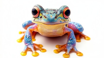 A Closeup View of a Colorful Frog with Unique Patterns