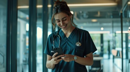 Sticker - The nurse with a smartphone