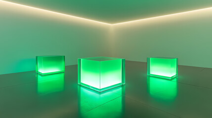 Green glowing cube