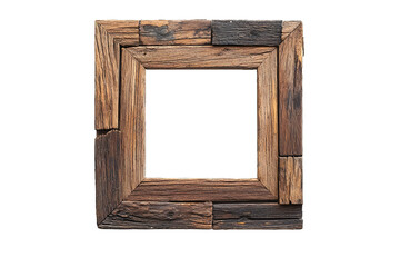 Wall Mural - A rustic wooden picture frame with a unique design, perfect for showcasing art or photographs in a cozy setting.