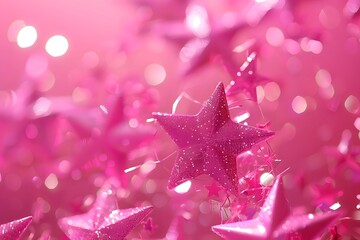 Canvas Print - Pink stars background