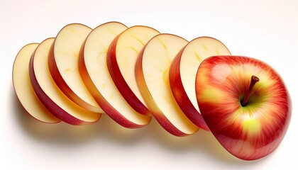 Poster - Sliced apple pieces arranged neatly.