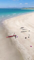 Wall Mural - Aerial view of Regatta taking place Narin and Portnoo, County Donegal, Ireland