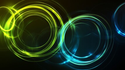 Poster - Connected Circles: Abstract digital network background