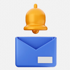 3d notification bell icon