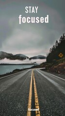 Sticker - A road with a foggy sky in the background